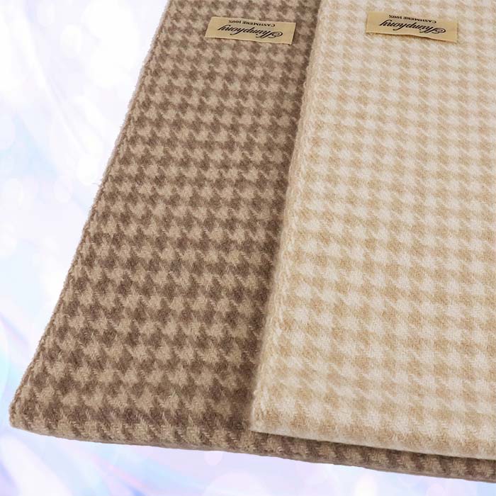 無染色 カシミヤ マフラー 千鳥格子柄 66402 男女兼用 オフホワイト ／ まちづくり観光振興機構 防寒 レディース メンズ 通勤 通学 プレゼント ギフト 奈良県 田原本町