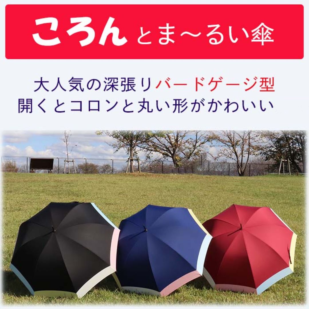 ドーム型 傘 レディース 雨傘 長傘 細身 深張り 無地 手開き 162102 ブラック ／ まちづくり観光振興機構 折りたたみ カジュアル かわいい 奈良県 田原本町