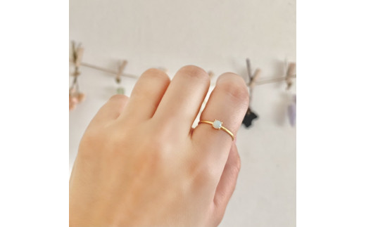 5号 オパール リング (Silver925 18KGP仕上げ) 指輪 ／ Maco アクセサリー シルバー ヘアライン加工 プレゼント 奈良県 田原本町