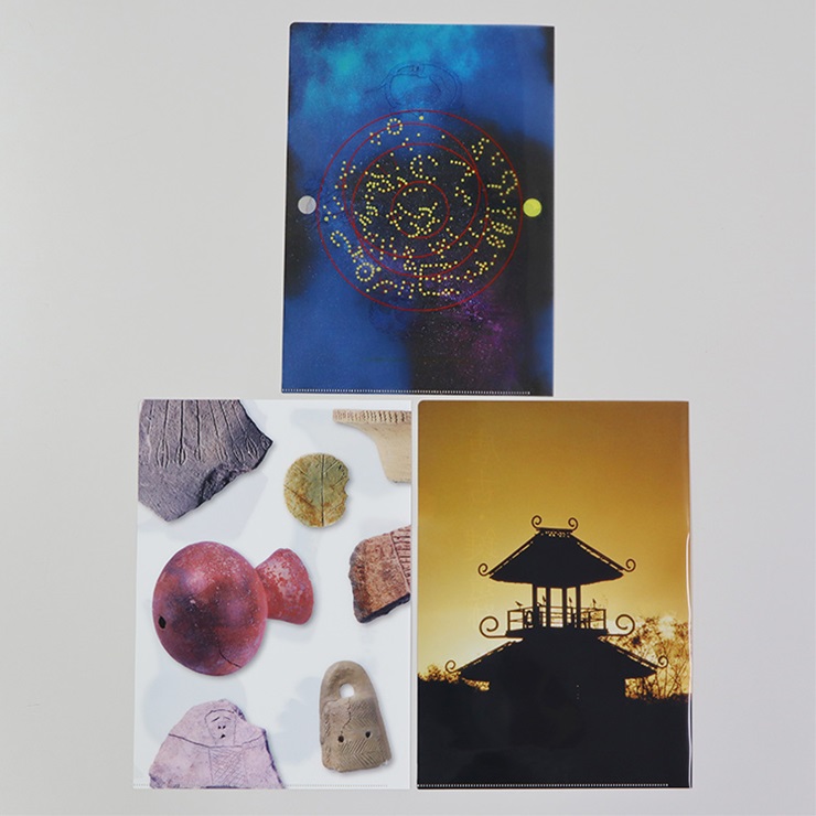 考古 クリアファイル 3枚 セット ／ ならいろは キトラ四神 天文図 楼閣 出土物 奈良県 田原本町