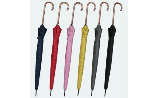 レディース雨傘 長傘 富士絹無地 16本骨 手開き 日本製 マスタード 176401 ／ まちづくり観光振興機構 モダン 高級感 奈良県 田原本町