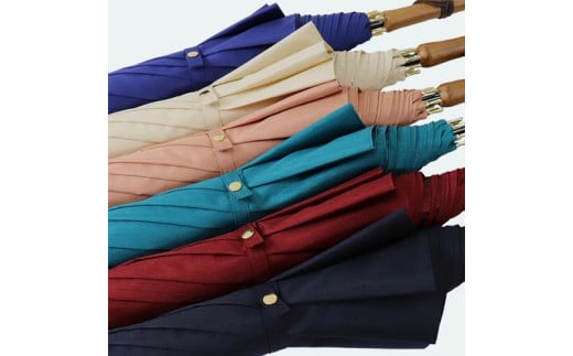 レディース雨傘 長傘 シャンタン無地 手開き 日本製 スモークピンク 173202 ／ まちづくり観光振興機構 モダン 高級感 奈良県 田原本町