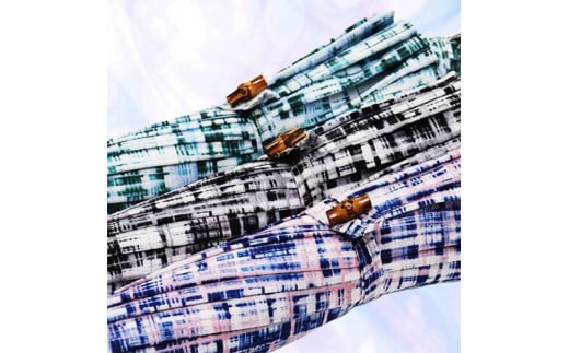 レディース晴雨兼用傘長傘531701麻プリント手書き風チェック柄手開き12本骨日本製BP ／ まちづくり観光振興機構 モダン 高級感 奈良県 田原本町