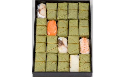 （冷蔵） 柿の葉寿司 ５色 ２０個入 （さば、さけ、あじ、たい、えび 各４個入） ／ 中谷本舗 お取り寄せグルメ 郷土料理 押し寿司 ゐざさ 奈良県 田原本町