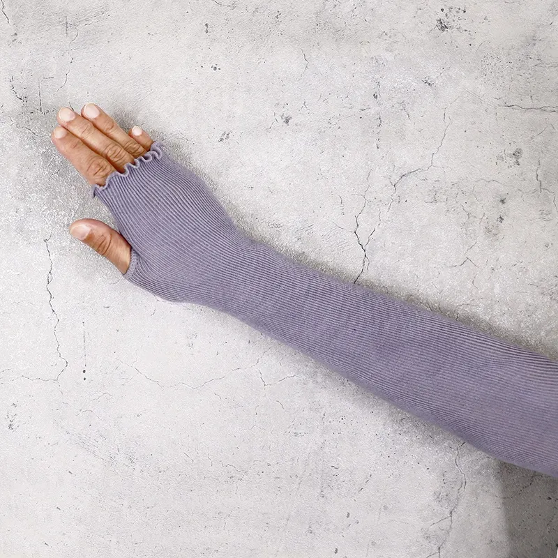 シルクアームカバー45cm panfree パープル ／ まちづくり観光振興機構 アームカバー レディース メンズ 冷え防止 国産 奈良県 田原本町