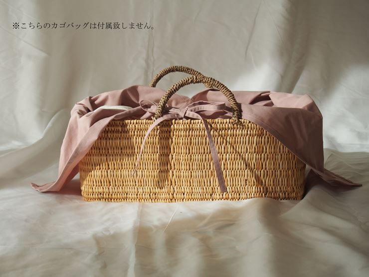 あづま袋 （エコバッグ） カラー スモークピンク Lサイズ1セット ／ Maco 風呂敷 風呂敷バック 綿ポリ 奈良県 田原本町