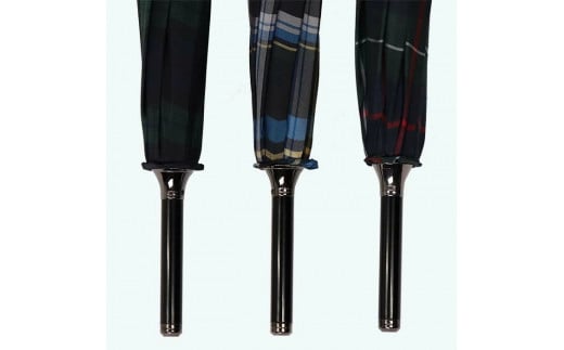 メンズ雨傘 長傘 322201 先染チェック ジャンプ 強風対策傘 日本製 ネイビー×ブルー ／ まちづくり観光振興機構 モダン 高級感 奈良県 田原本町