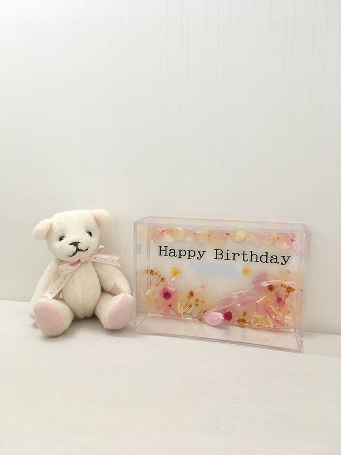 ハーバリウムプレート Happy Mother’ｓ Day （オイル少量タイプ） ピンク ／ kanon インテリア プリザーブドフラワー ドライフラワー ハンドメイド品 奈良県 田原本町