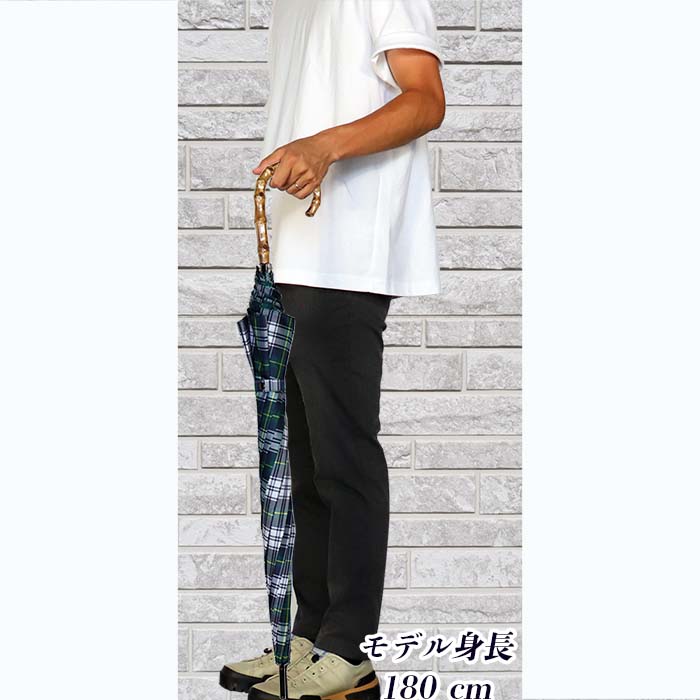 メンズ雨傘 長傘 322202 先染チェック ジャンプ傘 70cm アルミ骨 日本製 ライトグレー ／ まちづくり観光振興機構 UV防止加工 紫外線対策 全天候型 奈良県 田原本町