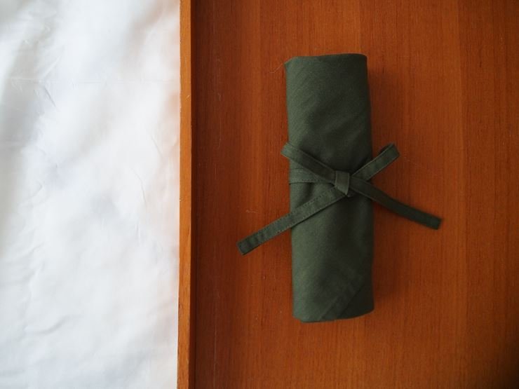 あづま袋 （エコバッグ） カラー カーキ Lサイズ 1セット ／ Maco 風呂敷 風呂敷バック 綿ポリ 奈良県 田原本町