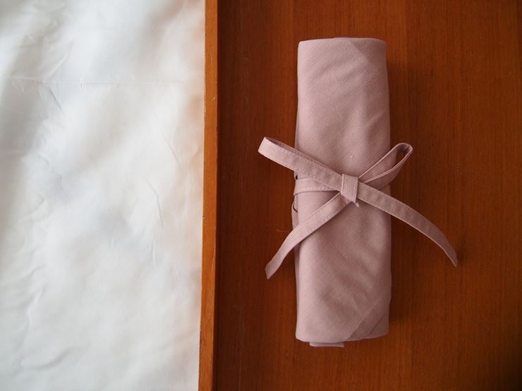 あづま袋 （エコバッグ） カラー スモークピンク Lサイズ1セット ／ Maco 風呂敷 風呂敷バック 綿ポリ 奈良県 田原本町