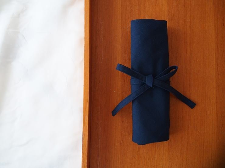 あづま袋 （エコバッグ） カラー 紺 Lサイズ 1セット ／ Maco 風呂敷 風呂敷バック 綿ポリ 奈良県 田原本町