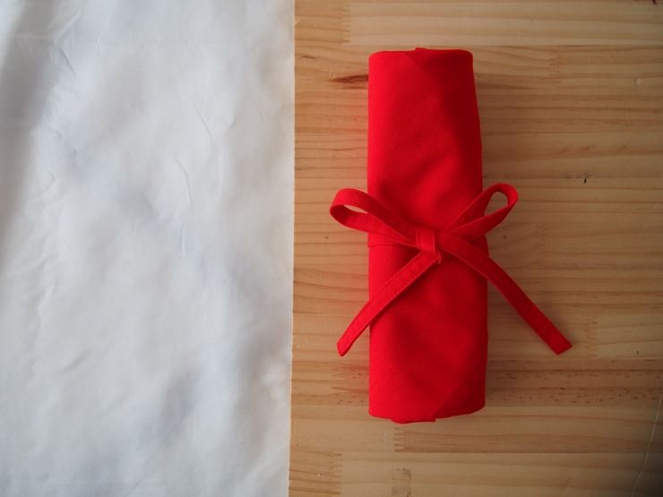 あづま袋 （エコバッグ） カラー レッド Lサイズ 1セット ／ Maco 風呂敷 風呂敷バック 綿ポリ 奈良県 田原本町