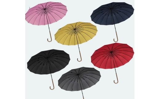 レディース雨傘 長傘 富士絹無地 16本骨 手開き 日本製 ネイビー 176401 ／ まちづくり観光振興機構 モダン 高級感 奈良県 田原本町