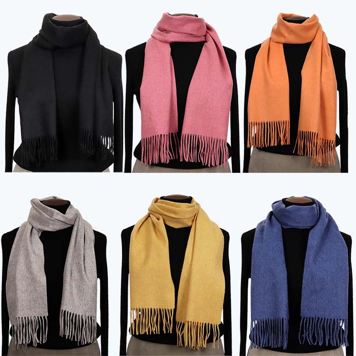 高級 カシミヤ100％ 薄手 マフラー 無地 66302 レディース 内モンゴル産 オレンジ ／ まちづくり観光振興機構 通勤 通学 プレゼント ギフト 奈良県 田原本町