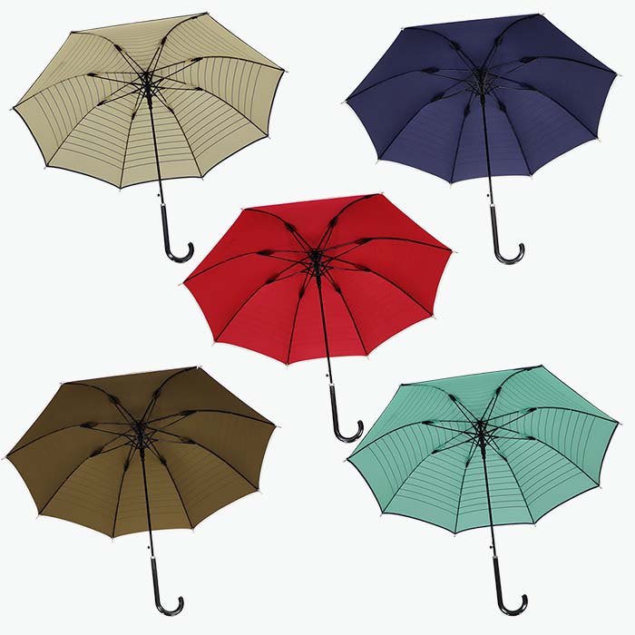 強風対策 耐風傘 雨傘 レディース 長傘 ボーダー ワンタッチジャンプ 162003 ネイビー ／ まちづくり観光振興機構 折りたたみ カジュアル 通勤 通学 奈良県 田原本町