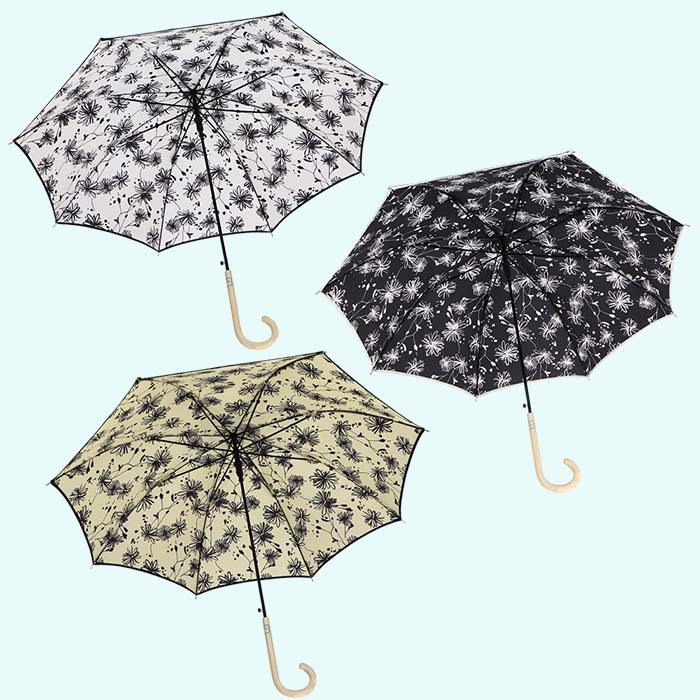 晴雨兼用傘 レディース 長傘 大きめ 花柄 ワンタッチジャンプ 165202 ホワイト ／ まちづくり観光振興機構 UV防止加工 紫外線対策 全天候型 奈良県 田原本町