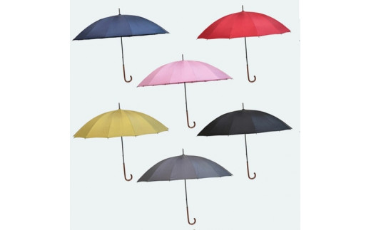 レディース雨傘 長傘 富士絹無地 16本骨 手開き 日本製 レッド 176401 ／ まちづくり観光振興機構 モダン 高級感 奈良県 田原本町