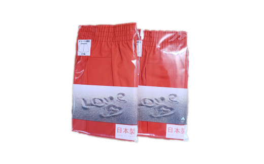 トランクス 赤 Ｌサイズ ２枚 ／ 稲田布帛工業所 赤色 赤い 日本製 メンズ 紳士 パンツ 下着 還暦祝い 綿100% 前開き 赤パンツ 奈良県 田原本町