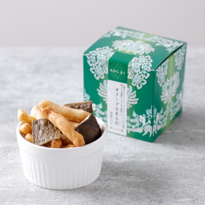 大和し美しオリーブなあられ 6箱詰合せ ／ 奈良祥樂 あっさり塩 えび風味 昆布入り こつぶ丸 国産米使用 お菓子 和菓子 米菓 贈答用 ギフト お取り寄せ 奈良県 田原本町