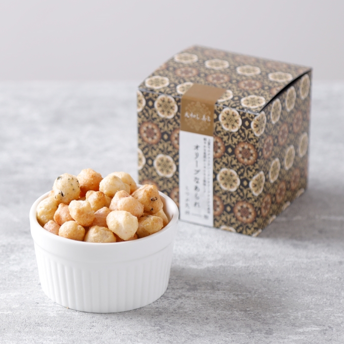 大和し美しオリーブなあられ 4箱詰合せ ／ 奈良祥樂 あっさり塩 えび風味 昆布入り こつぶ丸 国産米使用 お菓子 和菓子 米菓 贈答用 ギフト お取り寄せ 奈良県 田原本町
