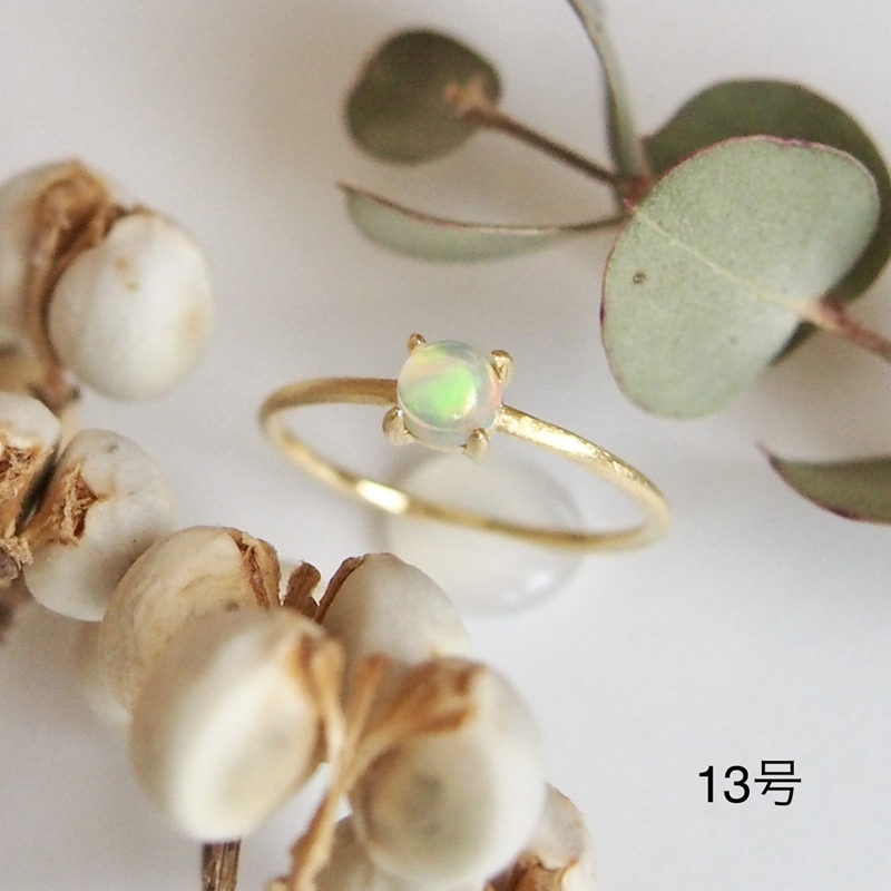 13号 オパール リング (Silver925 18KGP仕上げ) 指輪 ／ Maco アクセサリー シルバー ヘアライン加工 プレゼント 奈良県 田原本町
