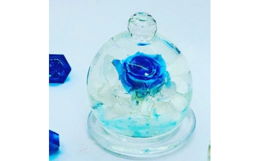 クリスタルドーム「夢はかなう・シンデレラブルー」 ／ fleur misaki お祝い インテリア 雑貨 ハーバリウム プレゼント ギフト 奈良県 田原本町