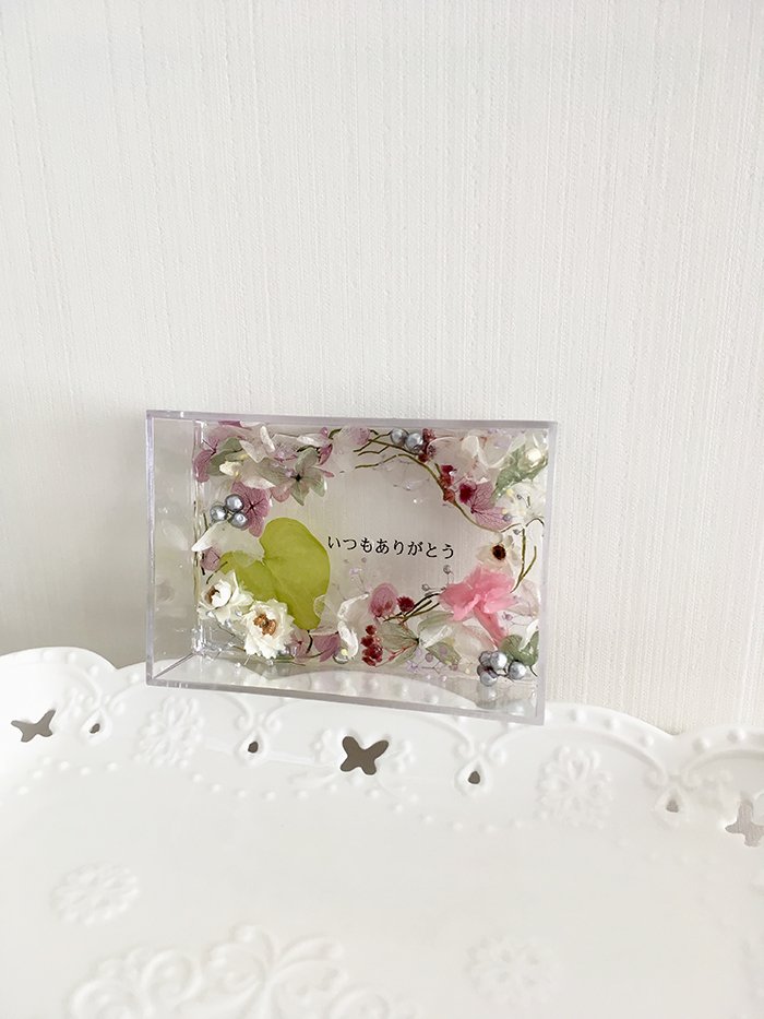 ハーバリウムプレート Happy Mother’ｓ Day （オイル少量タイプ） ナチュラル ／ kanon インテリア プリザーブドフラワー ドライフラワー ハンドメイド品 奈良県 田原本町
