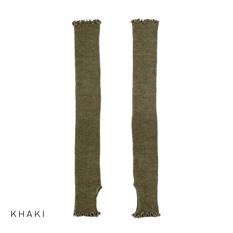 アームウォーマー ニュアンスカラー カーキ ／ まちづくり観光振興機構 アームカバー レディース メンズ 冷え防止 国産 奈良県 田原本町