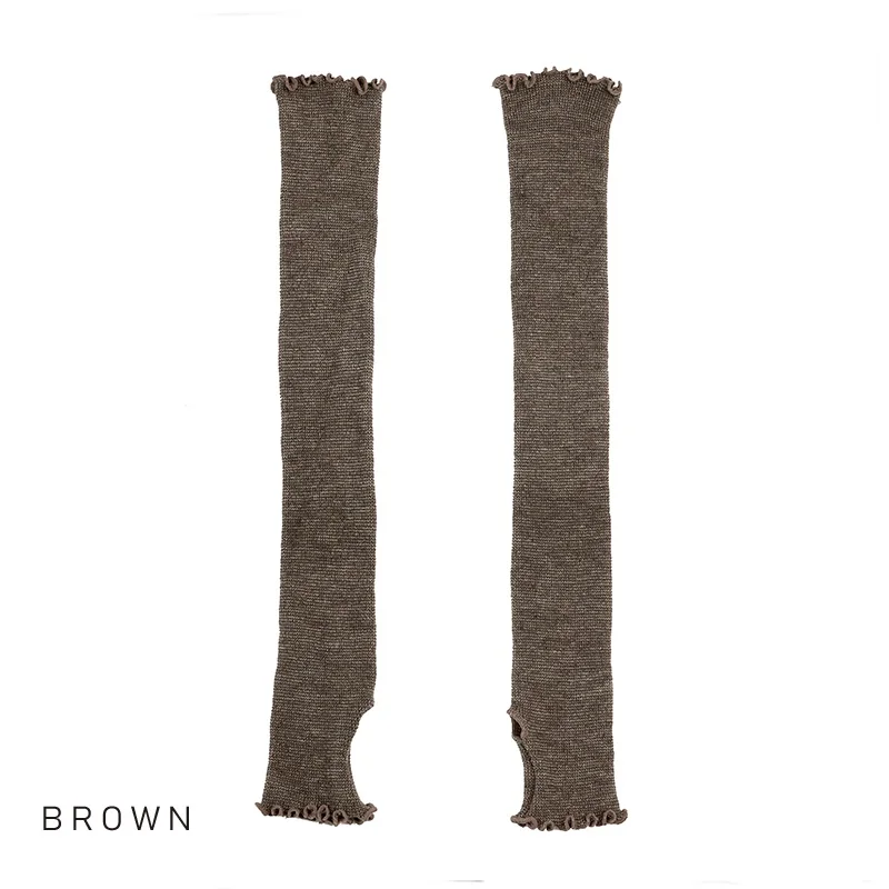 アームウォーマー ニュアンスカラー ブラウン ／ まちづくり観光振興機構 アームカバー レディース メンズ 冷え防止 国産 奈良県 田原本町