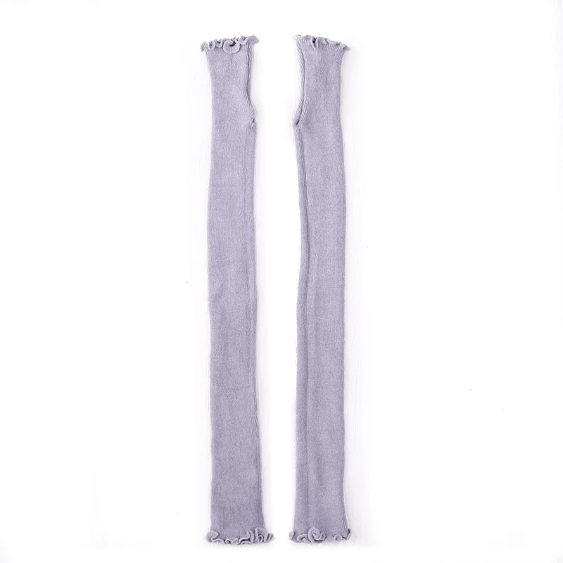 シルクアームカバー45cm panfree パープル ／ まちづくり観光振興機構 アームカバー レディース メンズ 冷え防止 国産 奈良県 田原本町