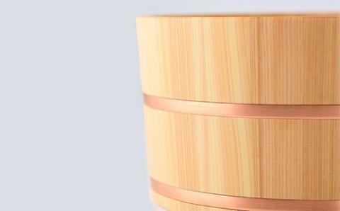 【本格】ひのき風呂椅子・桶セット(デラックス30cm銅タガ)