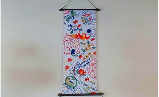 注染め　てぬぐい 「飛鳥づくし」