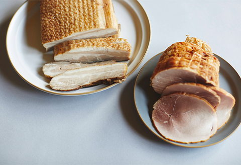 燻製無添加ベーコンと豚の原木ハム　大容量2点セット