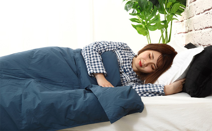 【春夏用】洗える羽毛肌掛け布団シングルダウン90％0.3㎏ダウンケット洗濯できる無地ネイビー日本製