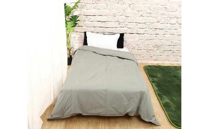 【春夏用】洗える羽毛肌掛け布団シングルダウン90％0.3㎏ダウンケット洗濯できる無地グレー日本製