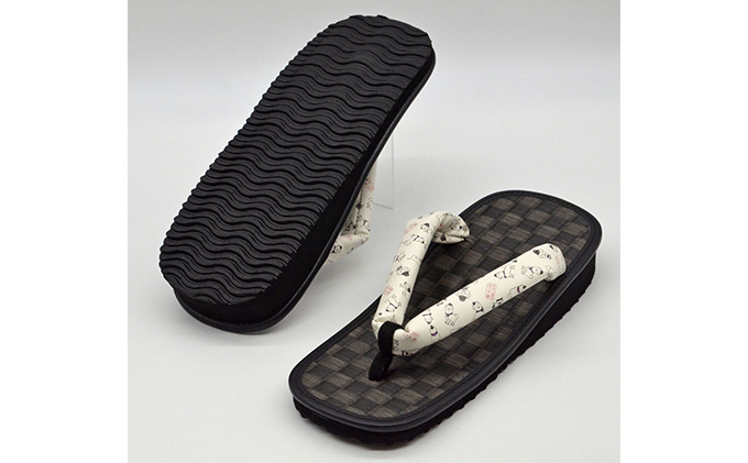 信貴×雪丸 ゆきまる雪駄 屋内屋外兼用 BW（前坪：黒）9寸（27.0～28.5対応）