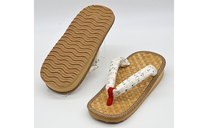 信貴×雪丸 ゆきまる雪駄 屋内屋外兼用 BrW（前坪：赤）7寸5分（22.0～23.0対応）