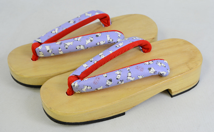 雪丸婦人下駄（ブルー／レッド）２３～２４ｃｍ　規