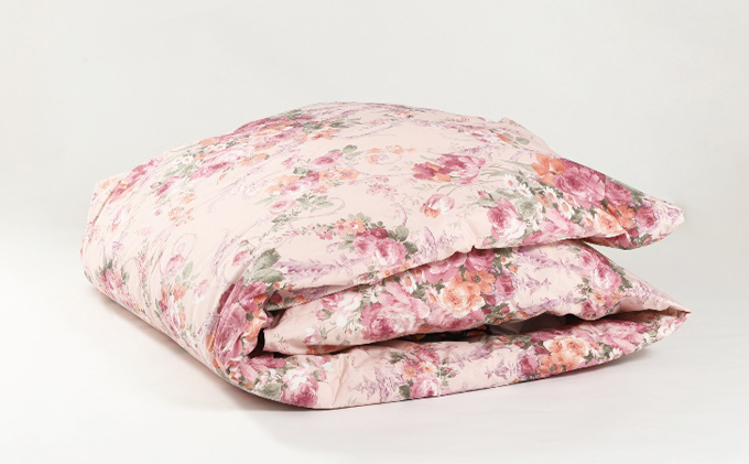 【春夏用】洗える羽毛肌掛け布団シングルダウン90％0.3㎏ダウンケット洗濯できる花柄ピンク日本製