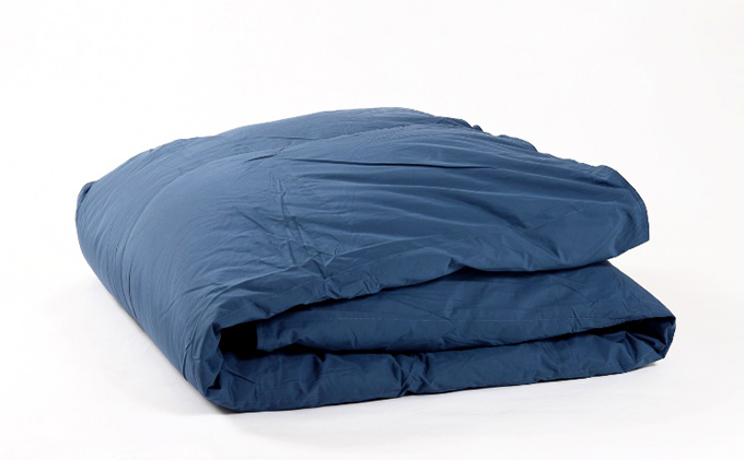 【春夏用】洗える羽毛肌掛け布団シングルダウン90％0.3㎏ダウンケット洗濯できる無地ネイビー日本製