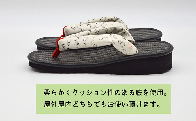 信貴×雪丸 ゆきまる雪駄 屋内屋外兼用 BW（前坪：赤）7寸5分（22.0～23.0対応）