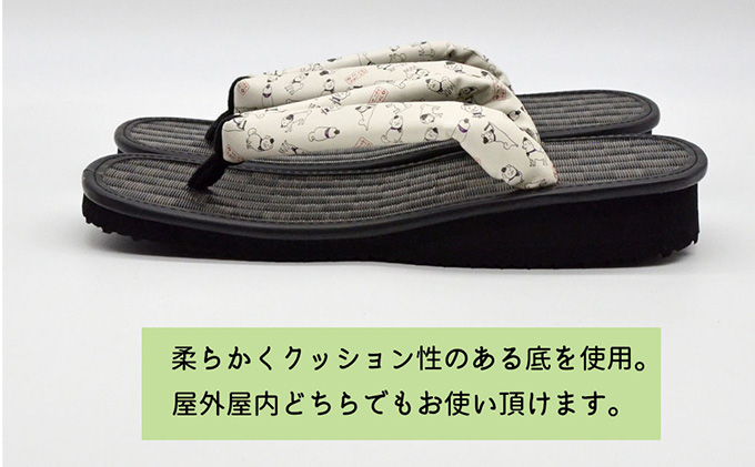 信貴×雪丸 ゆきまる雪駄 屋内屋外兼用 BW（前坪：黒）9寸（27.0～28.5対応）