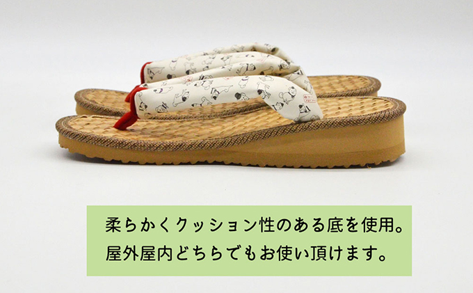 信貴×雪丸 ゆきまる雪駄 屋内屋外兼用 BrW（前坪：赤）7寸5分（22.0～23.0対応）