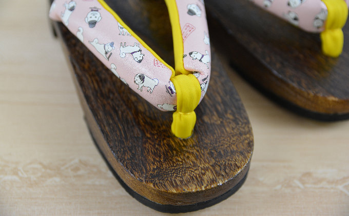 雪丸下駄　子ども用　ピンク（２１ｃｍ）規