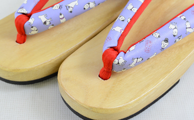 雪丸婦人下駄（ブルー／レッド）２３～２４ｃｍ　規