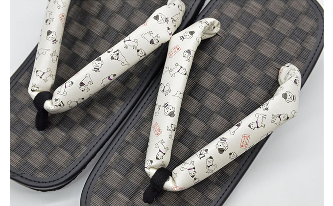 信貴×雪丸 ゆきまる雪駄 屋内屋外兼用 BW（前坪：黒）9寸（27.0～28.5対応）