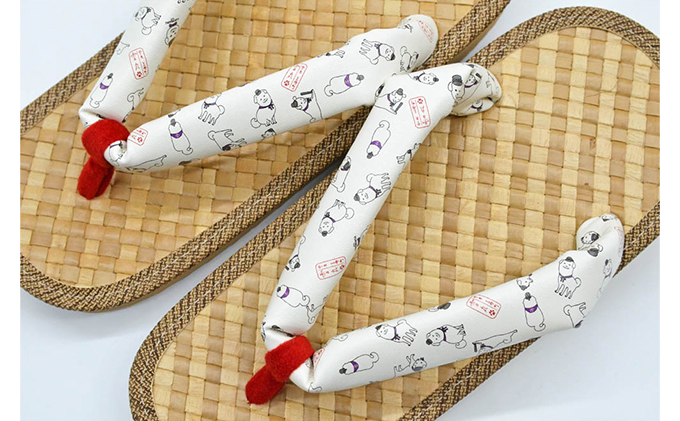 信貴×雪丸 ゆきまる雪駄 屋内屋外兼用 BrW（前坪：赤）7寸5分（22.0～23.0対応）