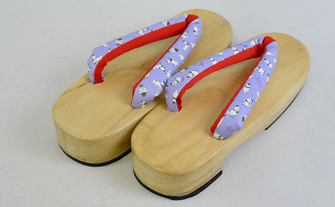 雪丸婦人下駄（ブルー／レッド）２３～２４ｃｍ　規