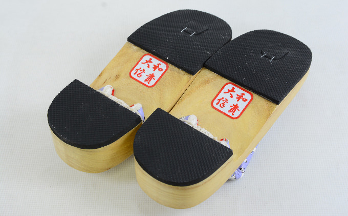 雪丸婦人下駄（ブルー／レッド）２３～２４ｃｍ　規